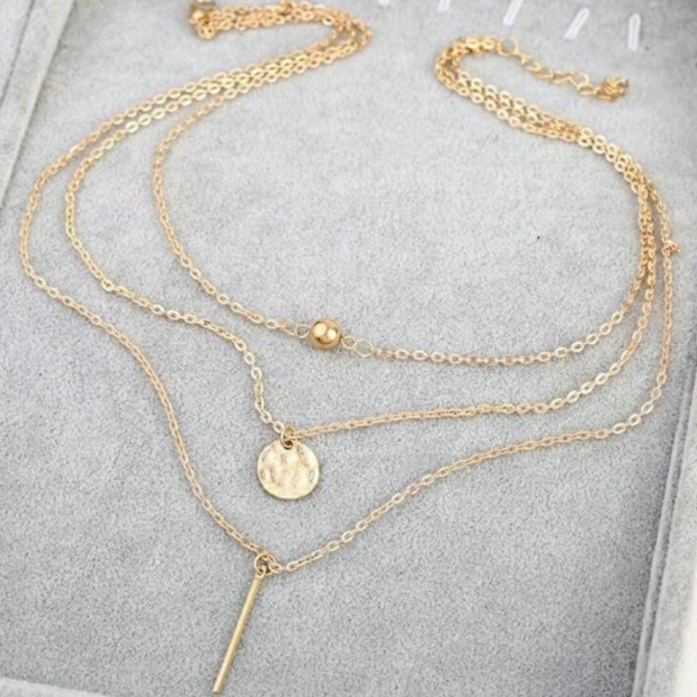 COPY - Gold Layered Circle Bar Necklace